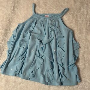 EUC Gymboree mermaid tank 7, ruffles, sequins